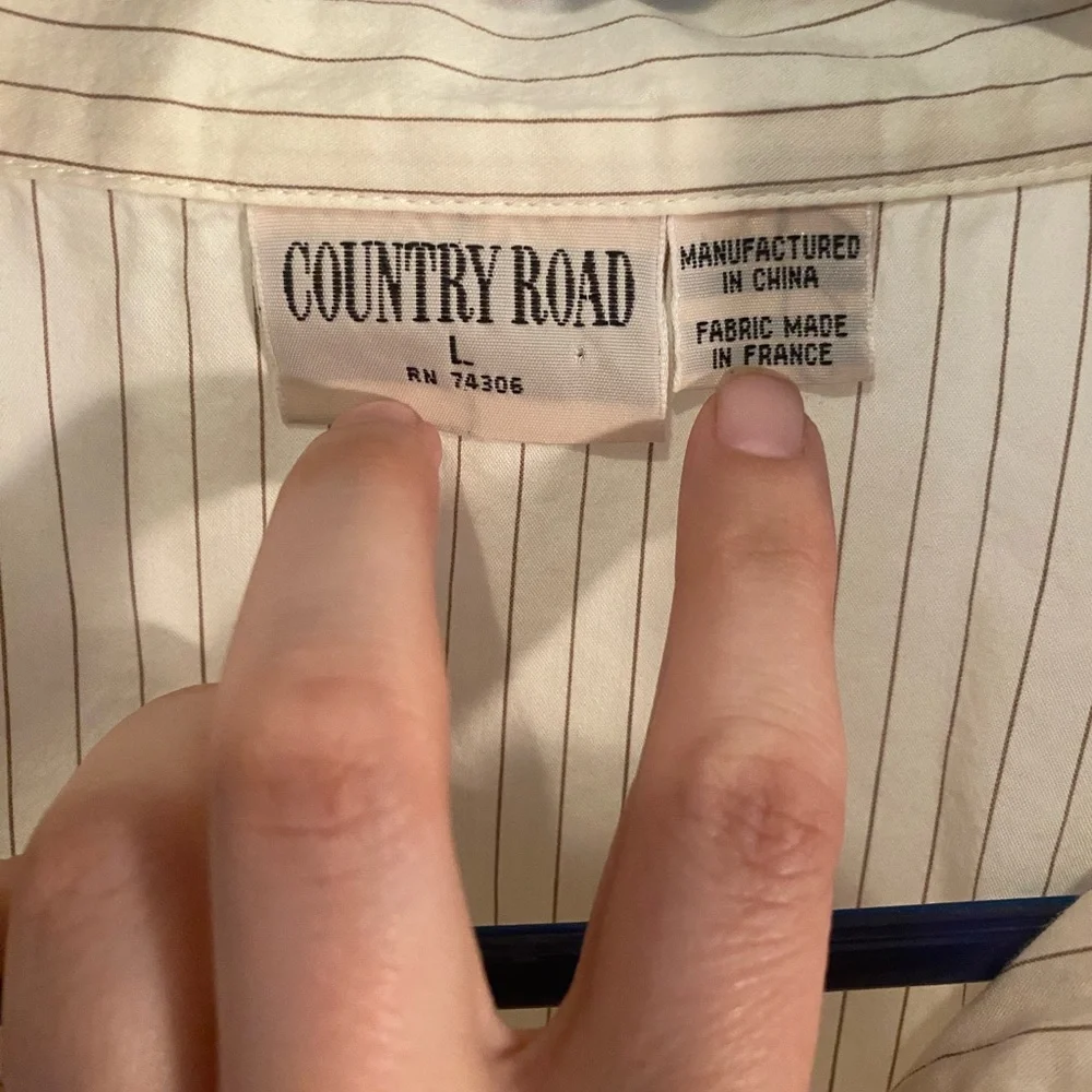 Cream Striped Ruffle Blouse - Picture 4 of 5